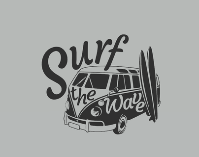 surf wave silhouette stickers box t-shirt decoration gift 3d print model - Mito3D