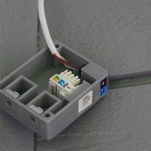 surface-mount wall box keystone ethernet jack pair powerpoles side-mounting captive nuts tool network poe powerpole power electronics 3d print model - Mito3D
