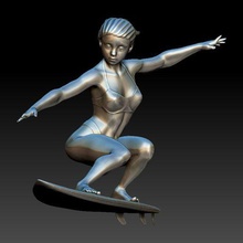 surfer girl 01 Surfen Surfer Strand Mädchen schwimmen Bikini Welle Wellen Wasser 3d print model - Mito3D