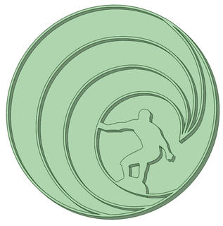 surfer circle 80mm cookie cutter 3d print model - Mito3D