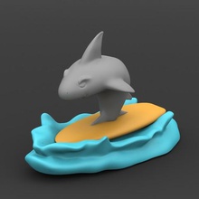surfing shark game fish beach surfer table print swim 3d print model - Mito3D
