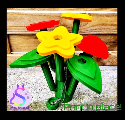 surprice bucket flowers bricks gift pip print in place box mothersday heart flower summer sunshine plant plants 3d print model - Mito3D