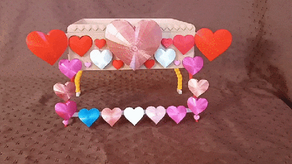 surpresa caixa amantes namorados mecanismo amar coração corações presente gif declaração romântico 3d print model - Mito3D