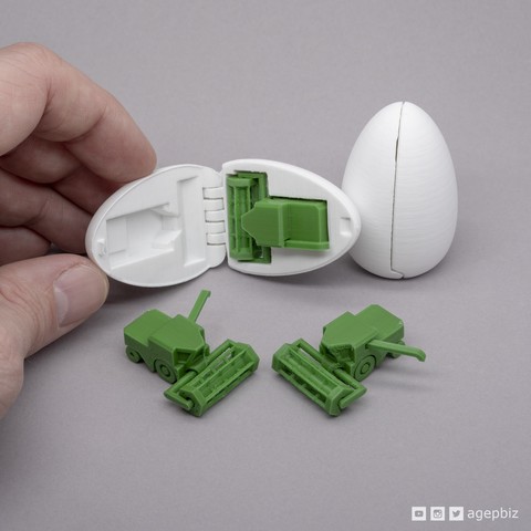 oeuf surprise 11 minuscules harvester gadget stresstest benchmark collectible easteregg stockingstuffer printinplace print-in-place 3D print model - Mito3D