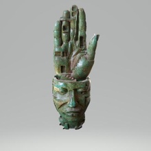 surreal mão escultura da cabeça a arte surrealista jannie 3d print model - Mito3D