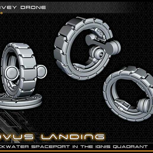 survey drone - 28-32mm gaming novus landing 28mm miniature rpg scifi starfinder star wars wargaming toy_game_accessories 3D print model - Mito3D