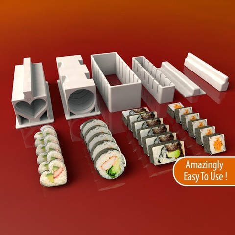 sushi maker set home kitchen dining press mold food 3D print model - Mito3D