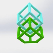 suspended cube art ornament floating design magic 3d print model - Mito3D