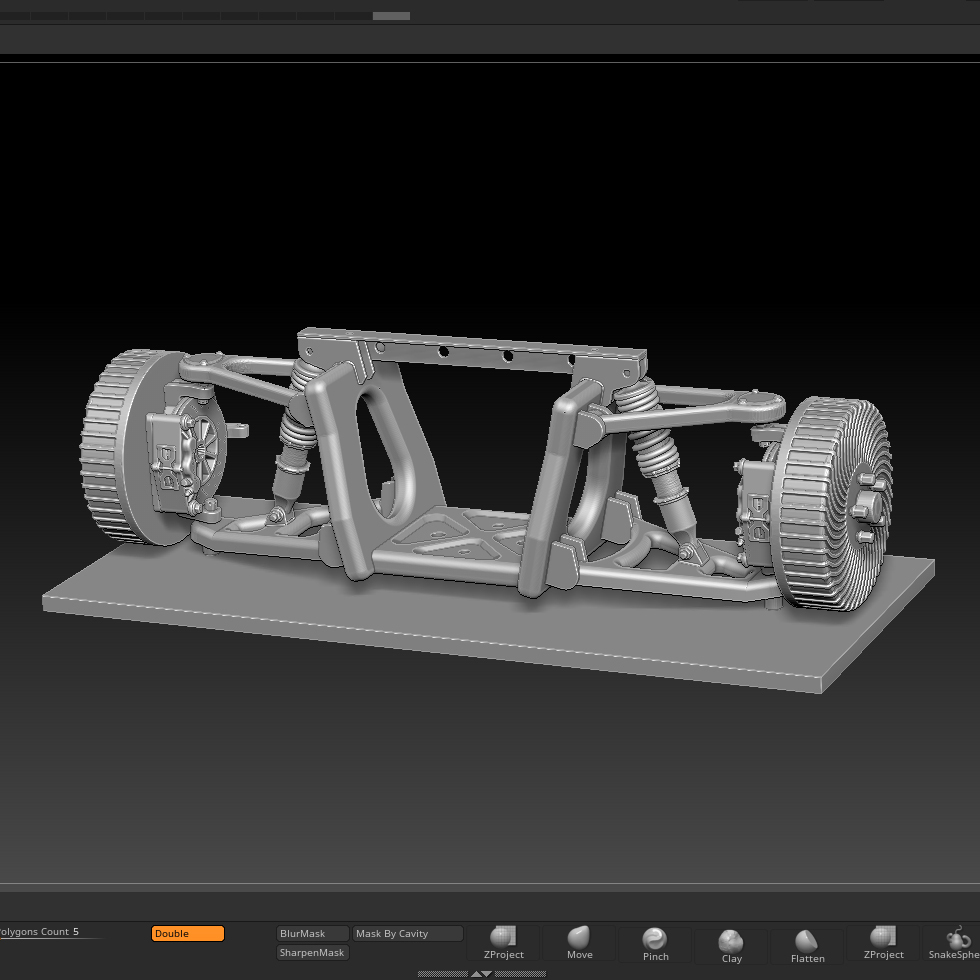 suspension doble bandeja - macpherson maqueta car vehiculo auto sistema 3D print model - Mito3D