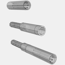 suturus parts library- splined shaft sections 3d print model - Mito3D