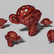 suzanne voronoi style art sculptures blender 3d 3d print model - Mito3D