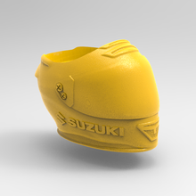 suzuki motocicleta casco mate compañero calabazas carreras polímero 3d print model - Mito3D