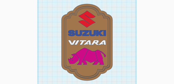 suzuki vitara logo 1958 suzuki vitara logo  3d print model - Mito3D