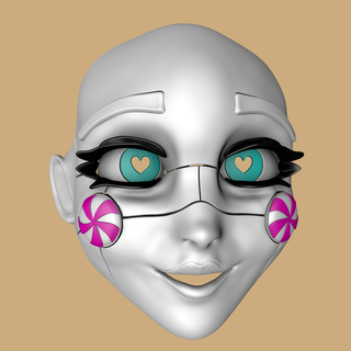 suzy kandyland mask cosplay fnaf android horror hinged segmented automaton 3d print model - Mito3D