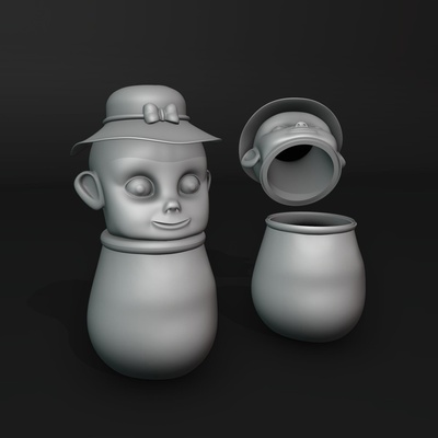swaddled bambino forma vaso neonato ragazzo cappello coperta avvolto fasciare bottiglia coperchio bicchiere contenitore scatola carina ragazza famiglia piccolo 3d print model - Mito3D