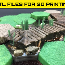swamp set - hex tiles highly detailed 3d game board 3d print model - Mito3D