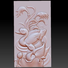 swan 3d model bas-relief art animal birds jadecarving cnc sculpture engraving emboss artcam scenery lake