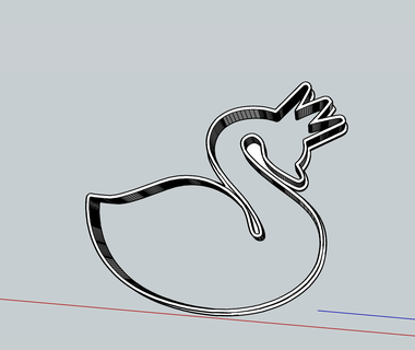 cisne Galleta cortador corona pastel diseño deoracion partido bebé chico niña 3d print model - Mito3D