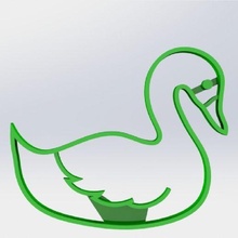swan cookie cutter embosser 3d print model - Mito3D