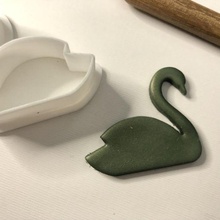cisne cortador conjunto polímero argila cortadores biscoito 3d print model - Mito3D