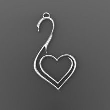 swan earrings jewelry keychain keyrring animal 3d print model - Mito3D