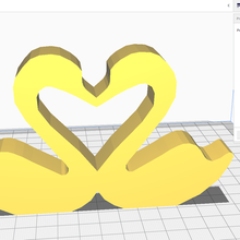 swan heart love cute animal 3d print model - Mito3D