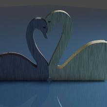 swan love ornament family easy print mothersday fathersday gift wood swans birds 3d print model - Mito3D