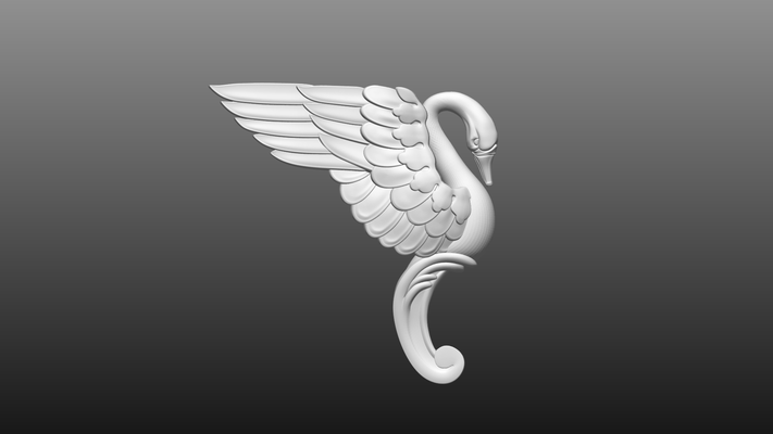 swan symbol symbol- animal - sea jungle decor sculpture head cnc artcam decorative 3d print model - Mito3D