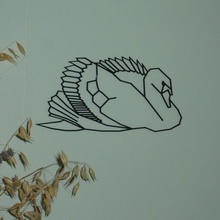 Schwan Mauer Dekoration Wandgemälde Tier Tiere niedrig poly Design Vogel Fluss to 3d print model - Mito3D