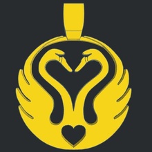 swans jewelry jewel pendant heart swan symbol symbolism love union eternity 3d print model - Mito3D