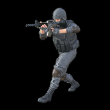 swat 2 police mask warrior helmet weapon shield combat war man protection crime miniatures figurines 3d print model - Mito3D