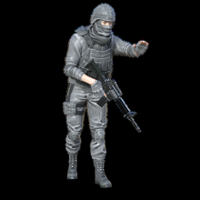 swat 3 polizia maschera guerriero casco arma scudo combattere guerra uomo protezione crimine miniature figurine 3d print model - Mito3D