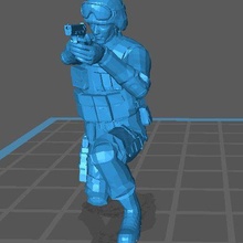swat pose shooting knee stand 3d print model - Mito3D