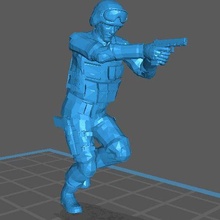 swat pose shooting walk 3d print model - Mito3D