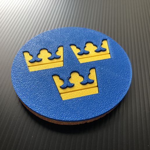 sweden - flag coasters coaster coozie drink swede sverige swedish dyi table countries decor 3D print model - Mito3D