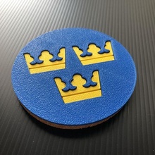 Svezia bandiera sottobicchieri sottobicchiere coozie bevanda svedese sverige dyi tavolo paesi arredamento 3d print model - Mito3D
