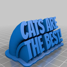 sweeping 2-line plate cats customized office 3d print model - Mito3D