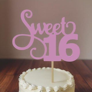 dulce 16 cumpleaños pastel sombrero copa dieciséis hogar casa 16th adolescente 3d print model - Mito3D