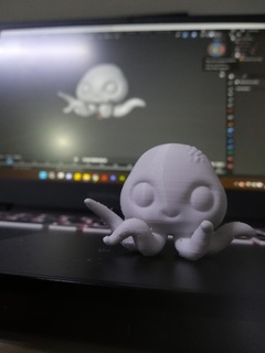 sweet baby octopus animal toy high poly art figure funny 3d print model - Mito3D