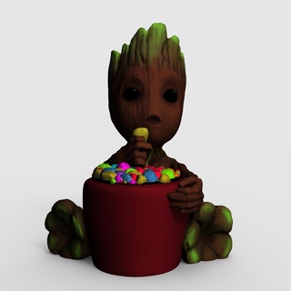 sweet groot candy planter - 3d printable file Home baby bowl home decor office cute functional durable easy to print 3d print model - Mito3D