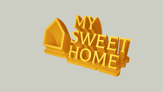 sweet home- sweep name board 3d text home printed decorrative 3d print model - Mito3D