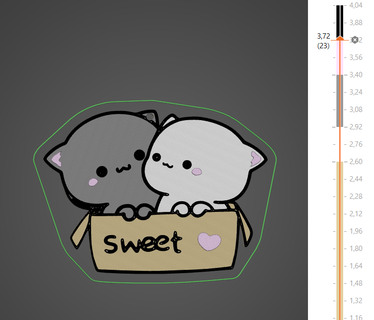 sweet kittens keychain kitty tender love valentine's day heart 3d print model - Mito3D