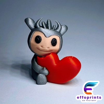 sweet monster heart love 3mf valentine funny print in place gift toy effoprints 3d print model - Mito3D
