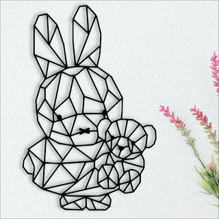 sweet rabbit wall decoration rabbit doe teddy bear sweet sweet table wall decoration  3d print model - Mito3D