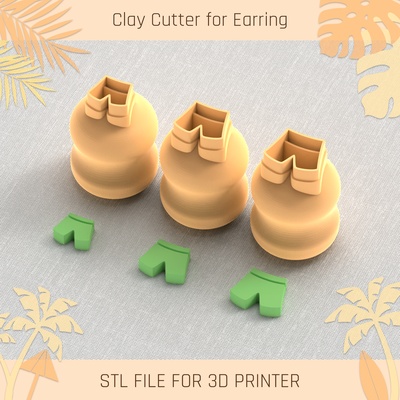 swimming trunks summer mini clay cutter tools earring 3d print model - Mito3D