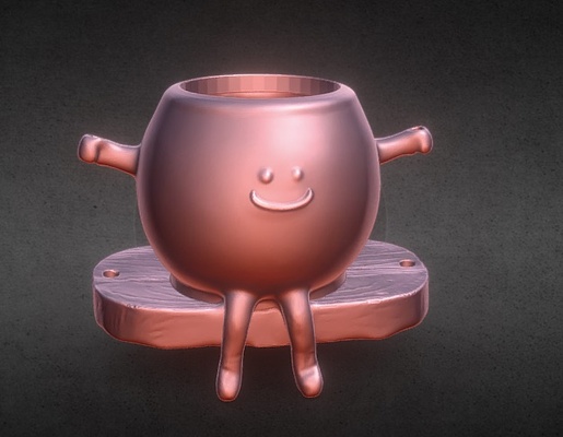 swing potted happy planter home 3d print model - Mito3D