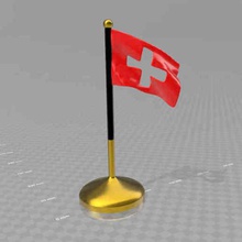 swiss flag waving art signs logos 3d print model - Mito3D