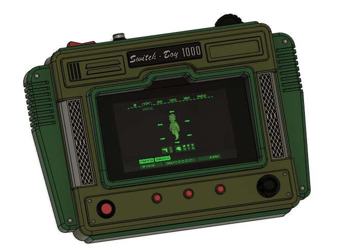 switch boy fallout themed nintendo case Game accessories pip pipboy prop joycon lite dock 3000 3D print model - Mito3D