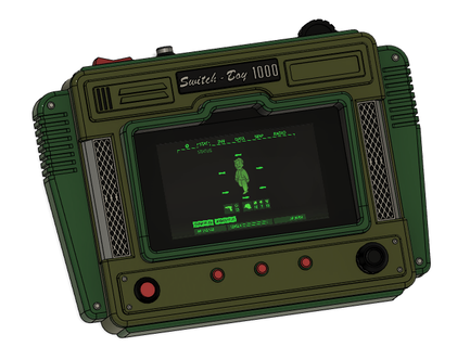switch boy fallout themed nintendo case Game accessories pip pipboy prop joycon lite dock 3000 3d print model - Mito3D