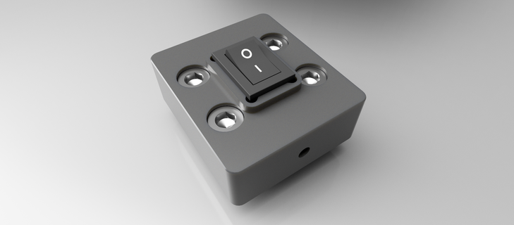 interruptor monte 60mm alumínio perfil extrusão cncs gadget conduziu caixa cnc 3d print model - Mito3D